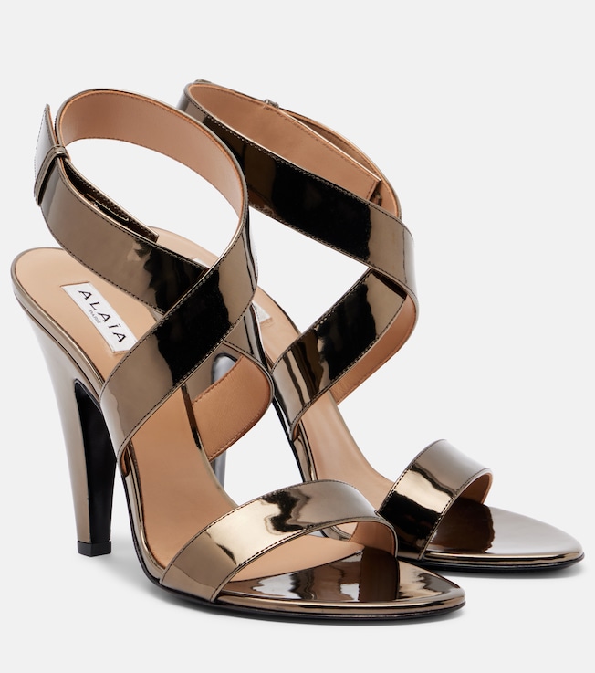 Alaïa Cone mirrored leather sandals