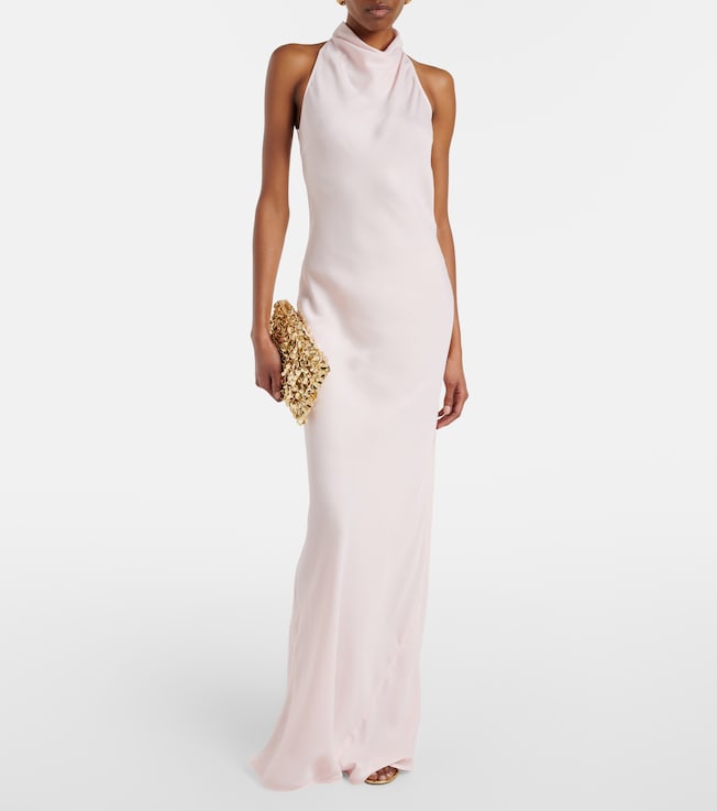 Rotate Halterneck satin gown