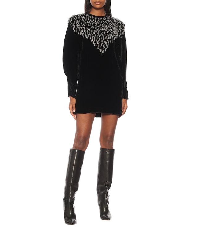 Isabel Marant Gabasi embellished velvet minidress