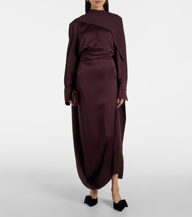 Erdem Draped satin midi dress