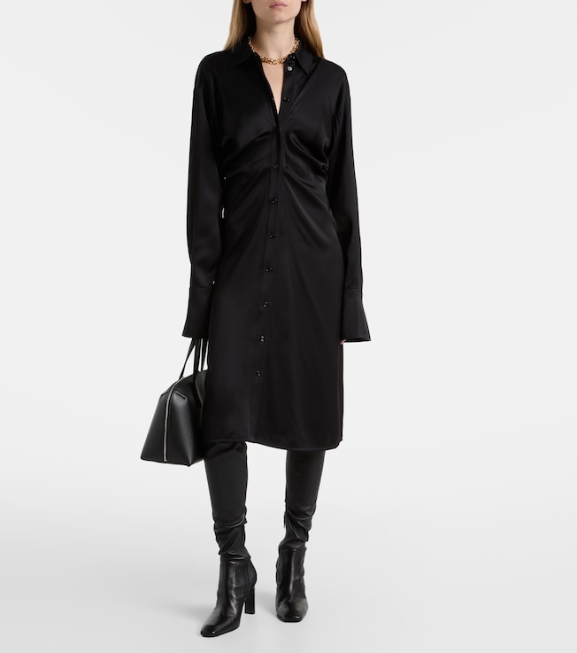 TOTEME Slouch crêpe satin shirt dress