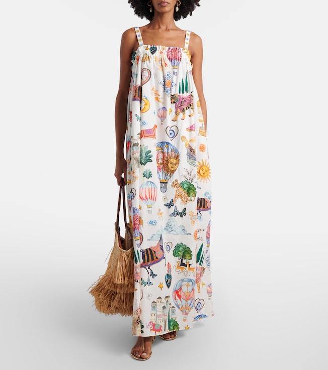 Camilla Embellished printed cotton maxi dress