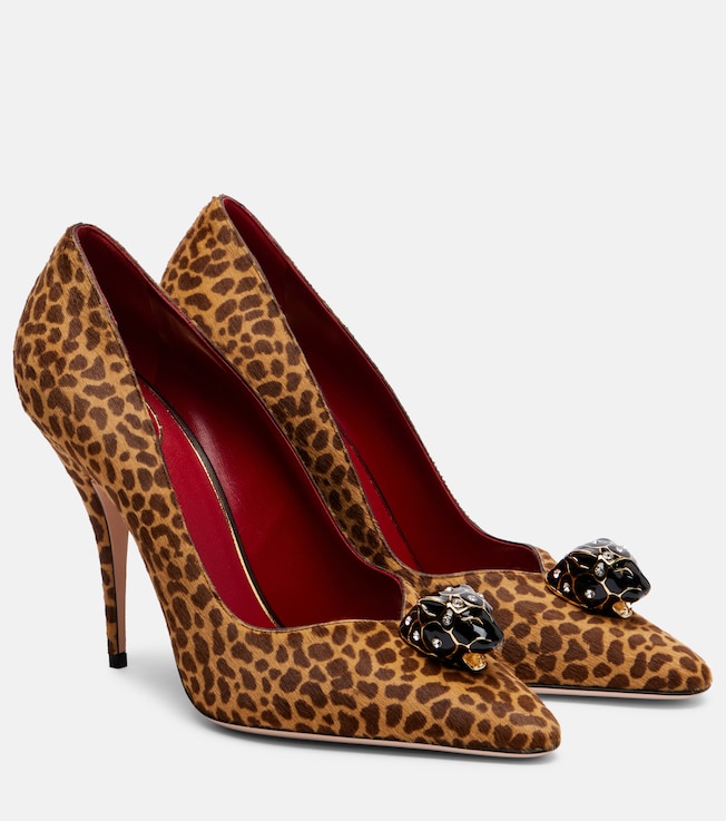 Valentino Garavani Pas De Chat leopard-print calf hair pumps