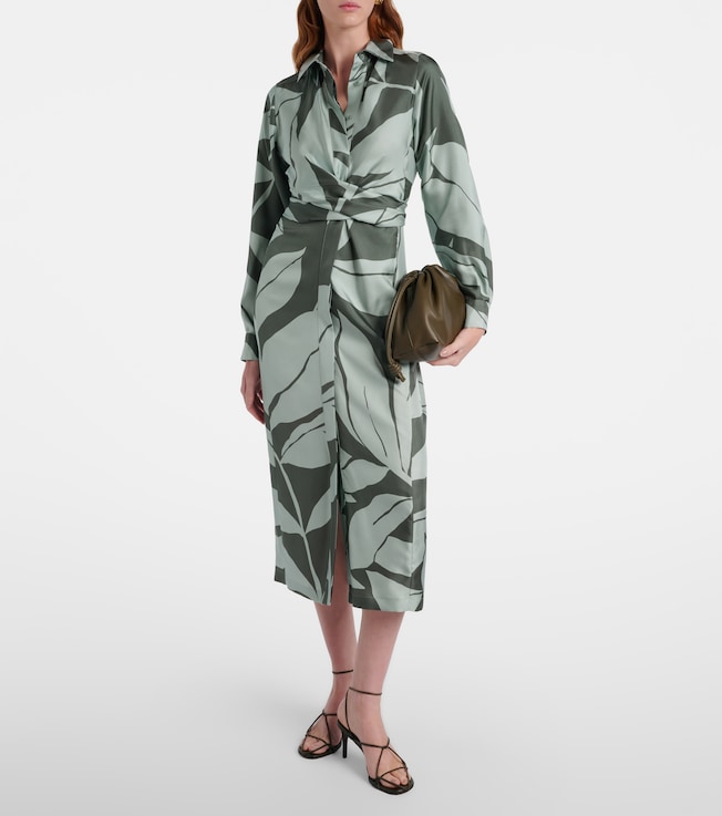  Robinia printed silk shirt dress