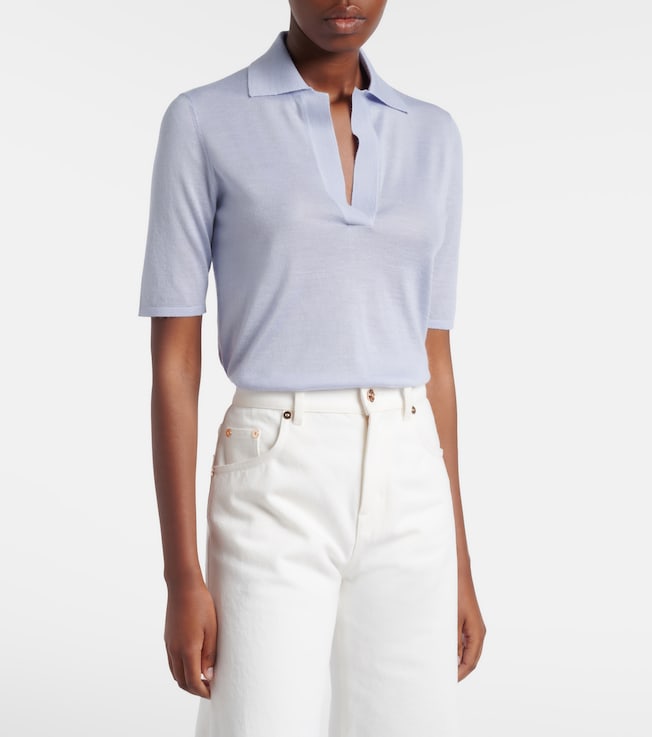 Gabriela Hearst Casius cashmere and silk polo shirt