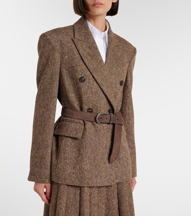 Brunello Cucinelli Double-breasted wool-blend jacket