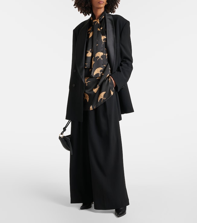 Dries Van Noten Pleated wool-blend pants