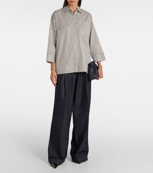 S Max Mara Fano striped cotton twill blouse