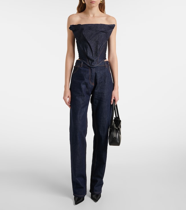 Magda Butrym RE25 denim corset top
