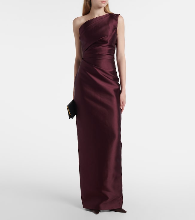 Solace London Kira gathered twill gown
