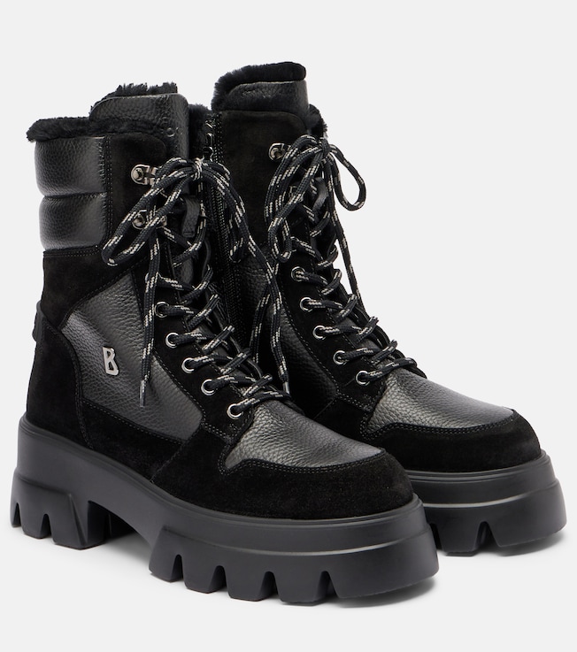 BOGNER Sapporo suede and leather combat boots