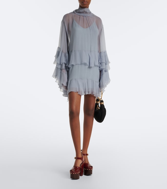 Chloé Chloé Ruffled silk muslin minidress