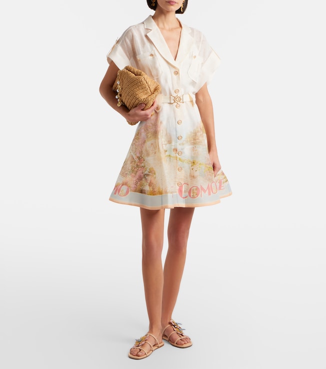 Zimmermann Como printed linen and silk shirt dress