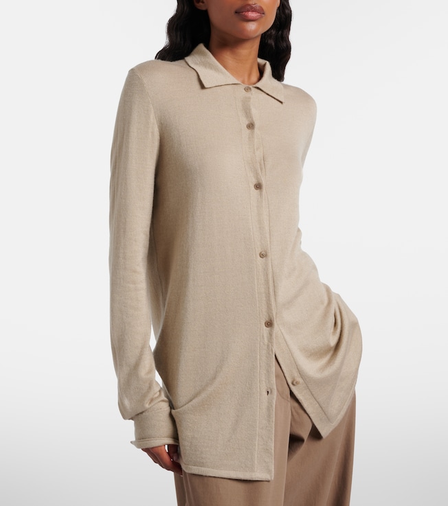 The Row Ocari knitted cashmere and silk shirt