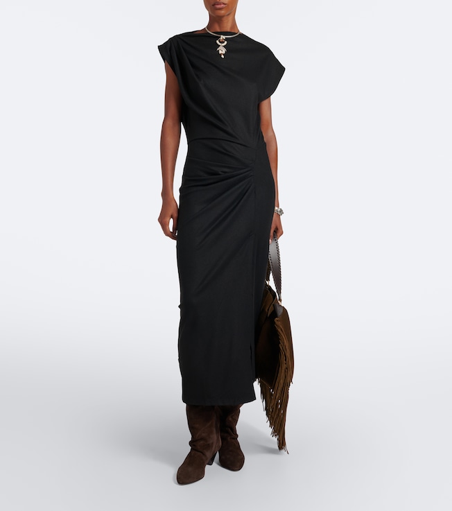 Marant Étoile Naery draped jersey midi dress