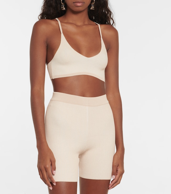 Jacquemus Le Short Arancia ribbed-knit shorts