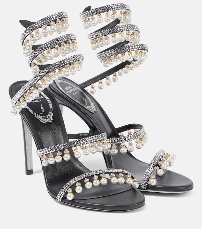 RENÉ CAOVILLA 105 embellished satin sandals
