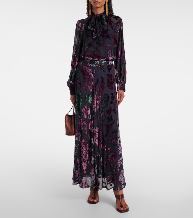 Etro Printed tie-neck blouse