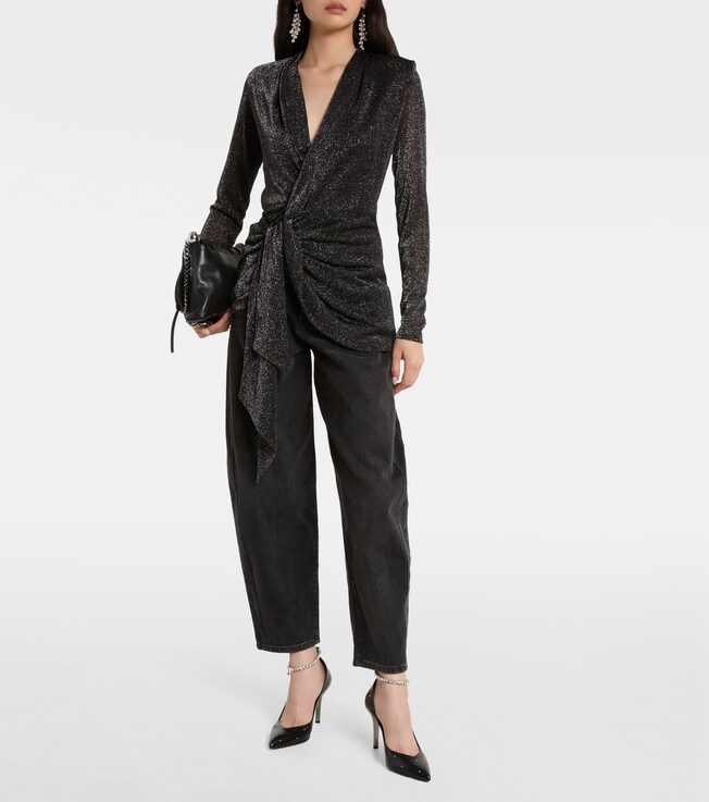 Isabel Marant Cinay lamé wrap top
