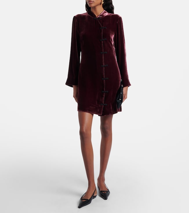 RIXO Delphina velvet minidress