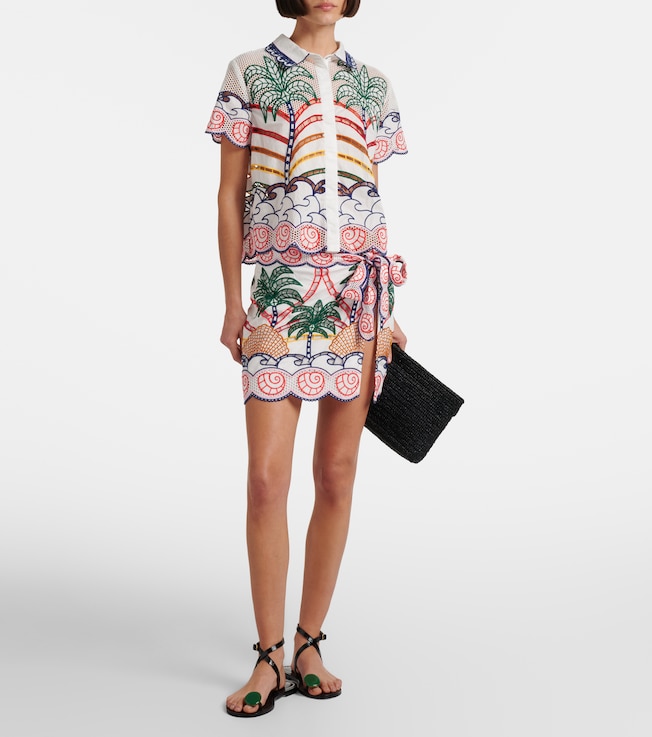 FARM Rio Broderie anglaise cotton shirt