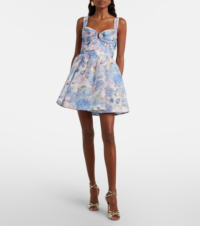 Zimmermann Rebellion floral draped linen and silk minidress