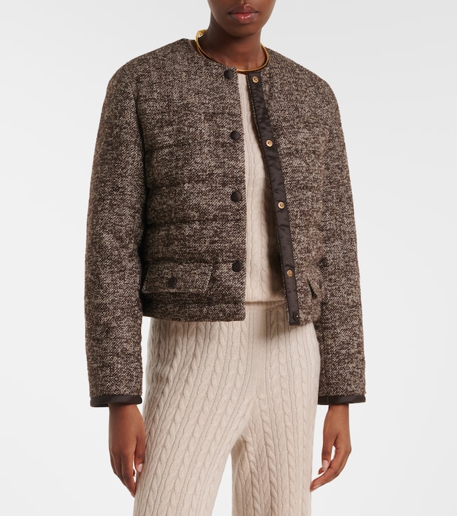 AGNONA Cropped wool-blend puffer jacket 