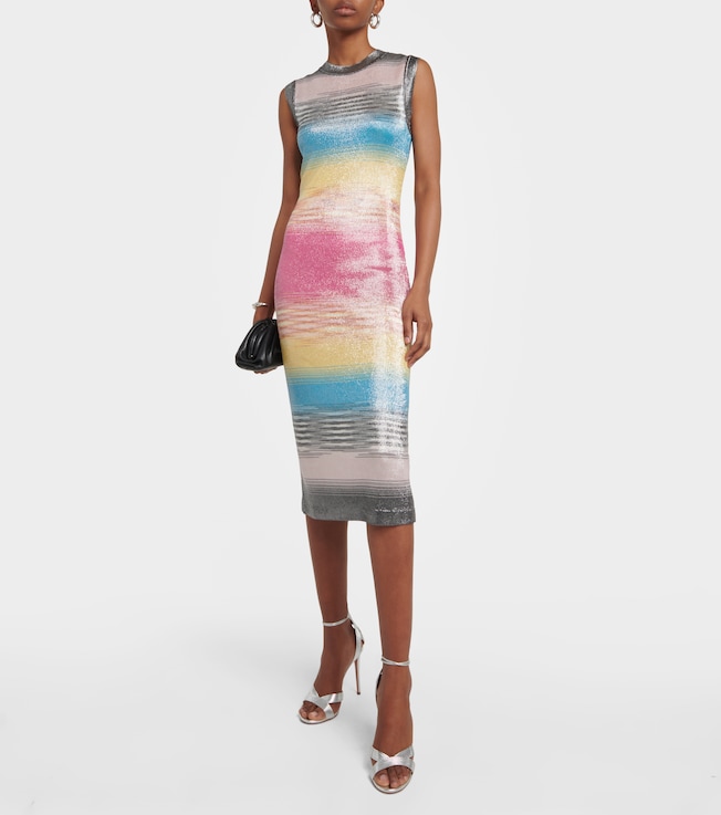 Missoni Striped silk-blend midi dress