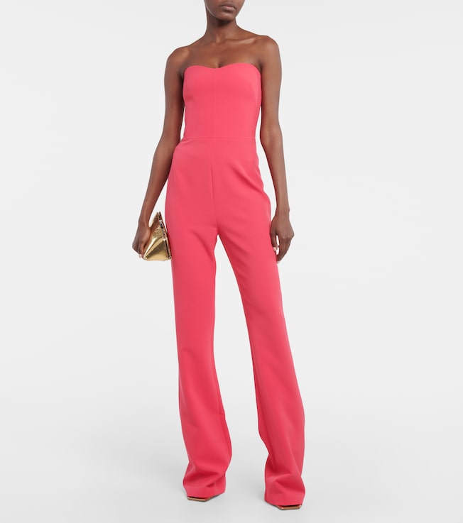 Safiyaa Immie strapless crêpe jumpsuit