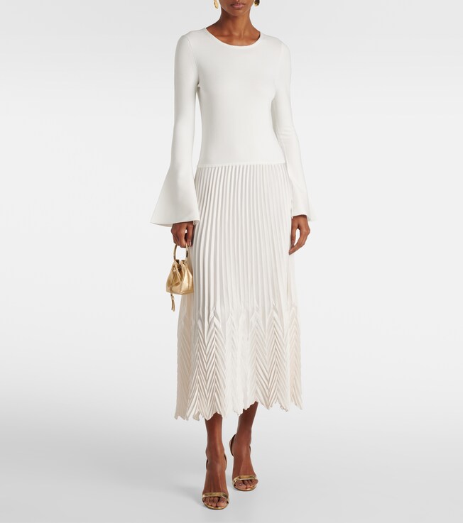 SIMKHAI Damoni pleated midi dress