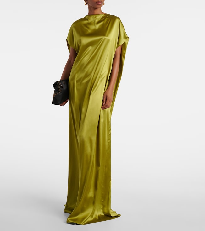 Dries Van Noten Silk-blend satin gown