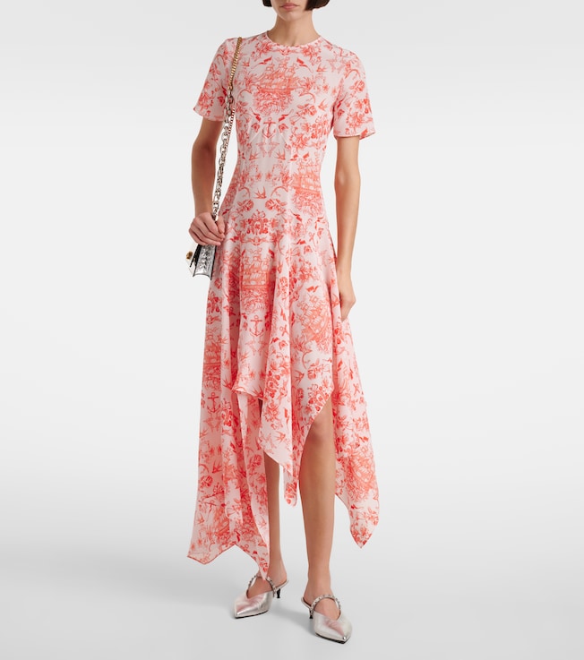 McQueen Printed silk crêpe midi dress