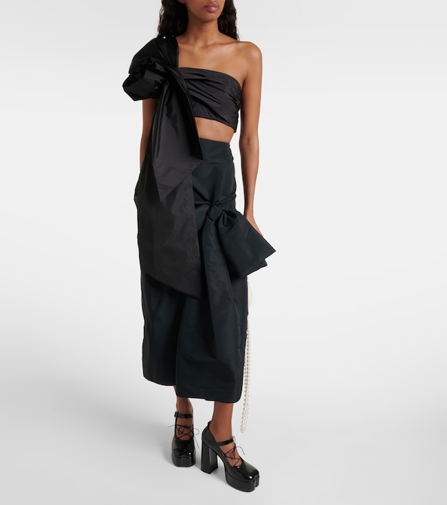 Simone Rocha Floral-appliqué draped crop top