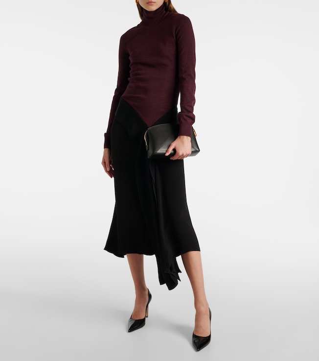 Victoria Beckham Tie-detail wool midi dress