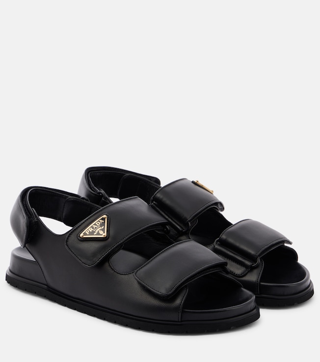 Prada Logo leather sandals