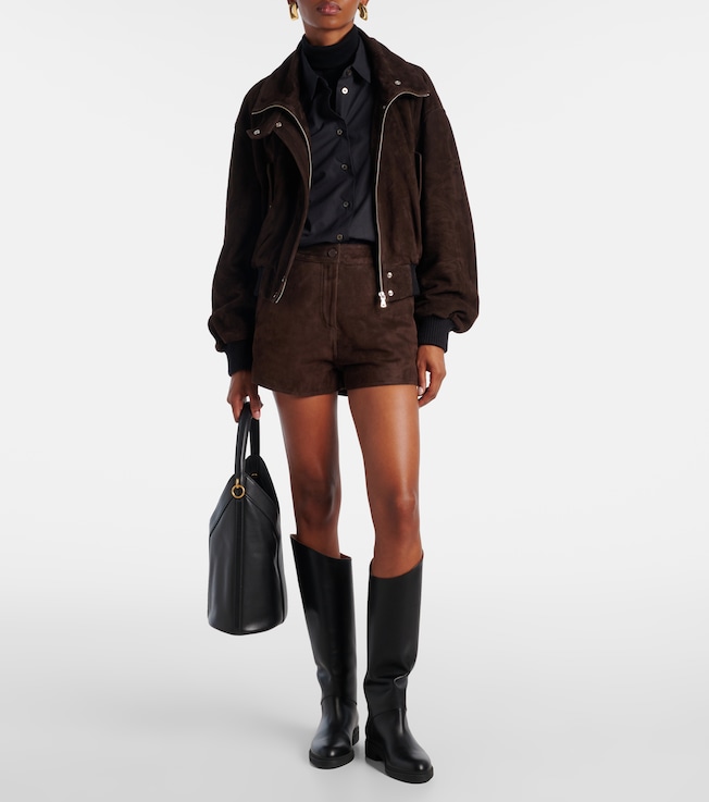 NOUR HAMMOUR Briar suede bomber jacket