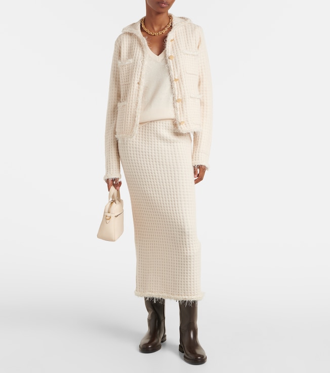 Jardin des Orangers Distressed wool and cashmere cardigan