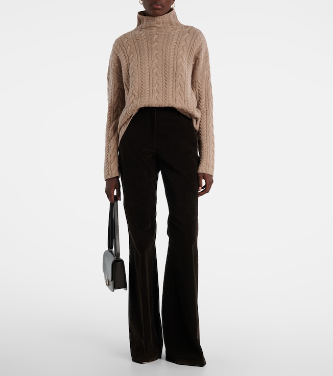 S Max Mara Cable-knit wool and cashmere sweater