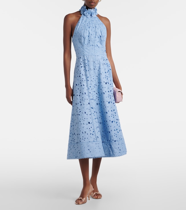 Rebecca Vallance Nuvola broderie anglaise cotton midi dress