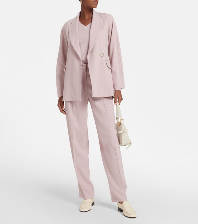JOSEPH Wells belted wool-blend blazer