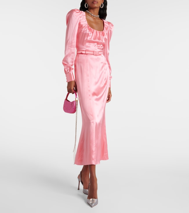 Alessandra Rich Silk satin midi dress