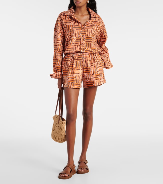 Faithfull Elva printed cotton shorts