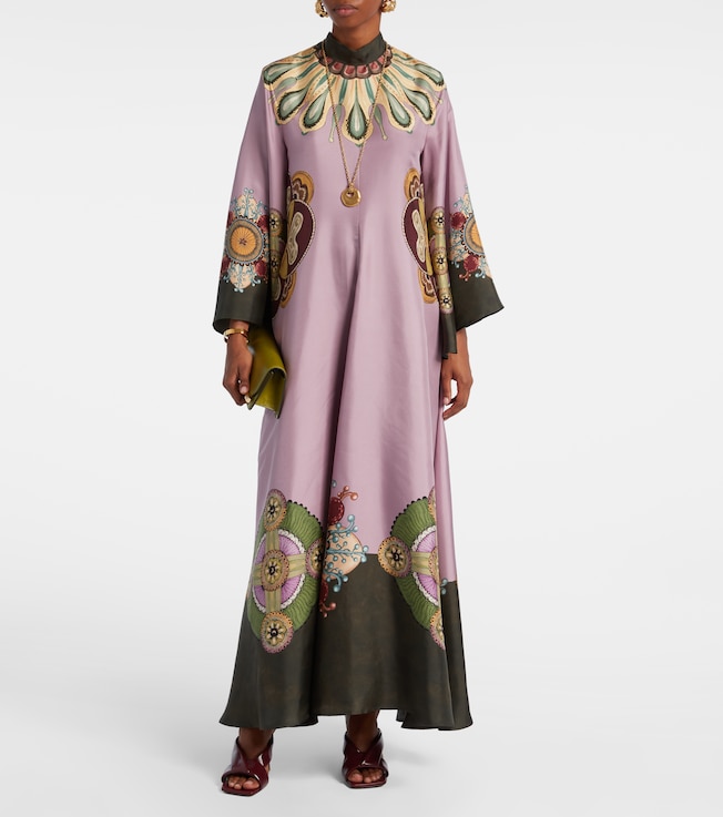 La DoubleJ Magnifico printed silk twill kaftan
