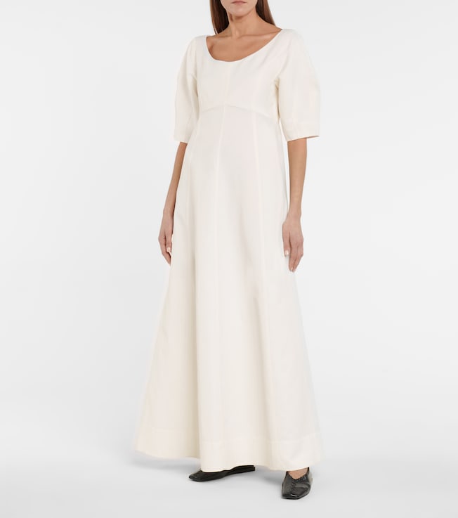 TOTEME Linen and cotton-blend midi dress