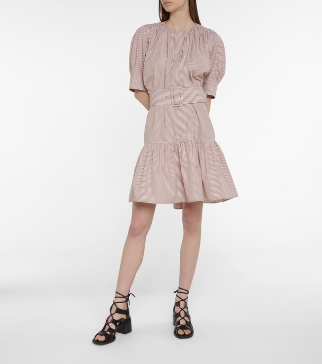Chloé Striped cotton midi dress