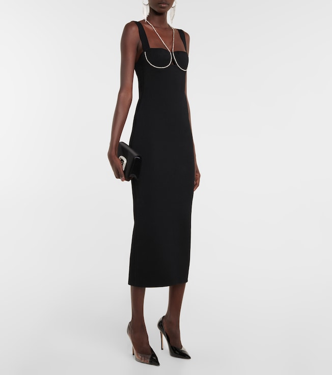 Galvan Celeste embellished knit midi dress