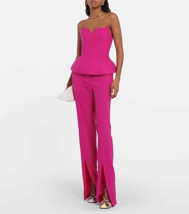 GIUSEPPE DI MORABITO Mid-rise flared wool-blend pants