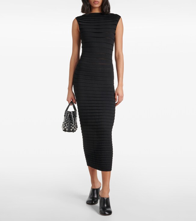 Alaïa Striped midi dress