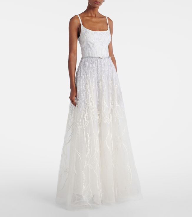 Elie Saab Embroidered tulle gown