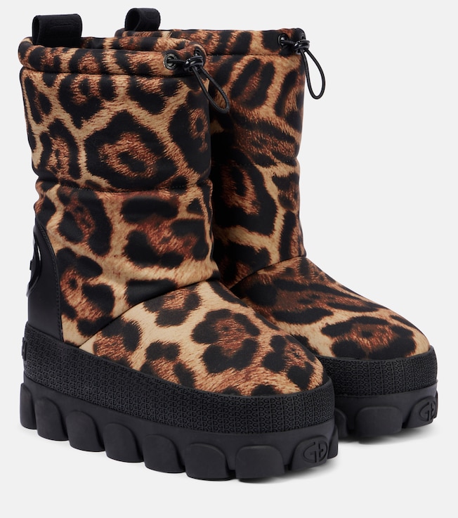 GOLDBERGH Snowy leopard-print snow boots